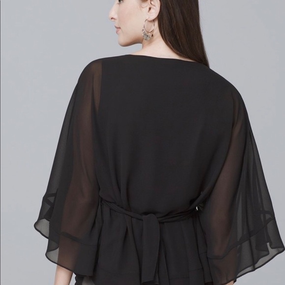 Beautiful NEW WHBM black blouse sz M - Picture 4 of 6